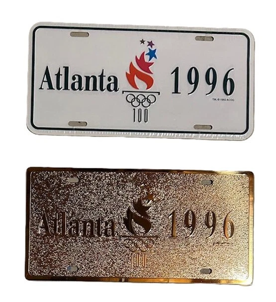 Placa conmemorativa de los Juegos Olímpicos de Atlanta 1996 de metal blanco/oro Foto 1 de 1