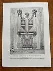 1931 print - dr. arthur g.hills design - case of the organ chichester  cathedral