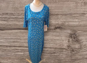 lularoe julia dress size XS blue floral - Picture 1 of 5