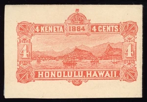 Hawaii Scott U7 Blue Back Cut Square Mint NG 4c 1884 Lot E123 bhmstamps - Picture 1 of 3