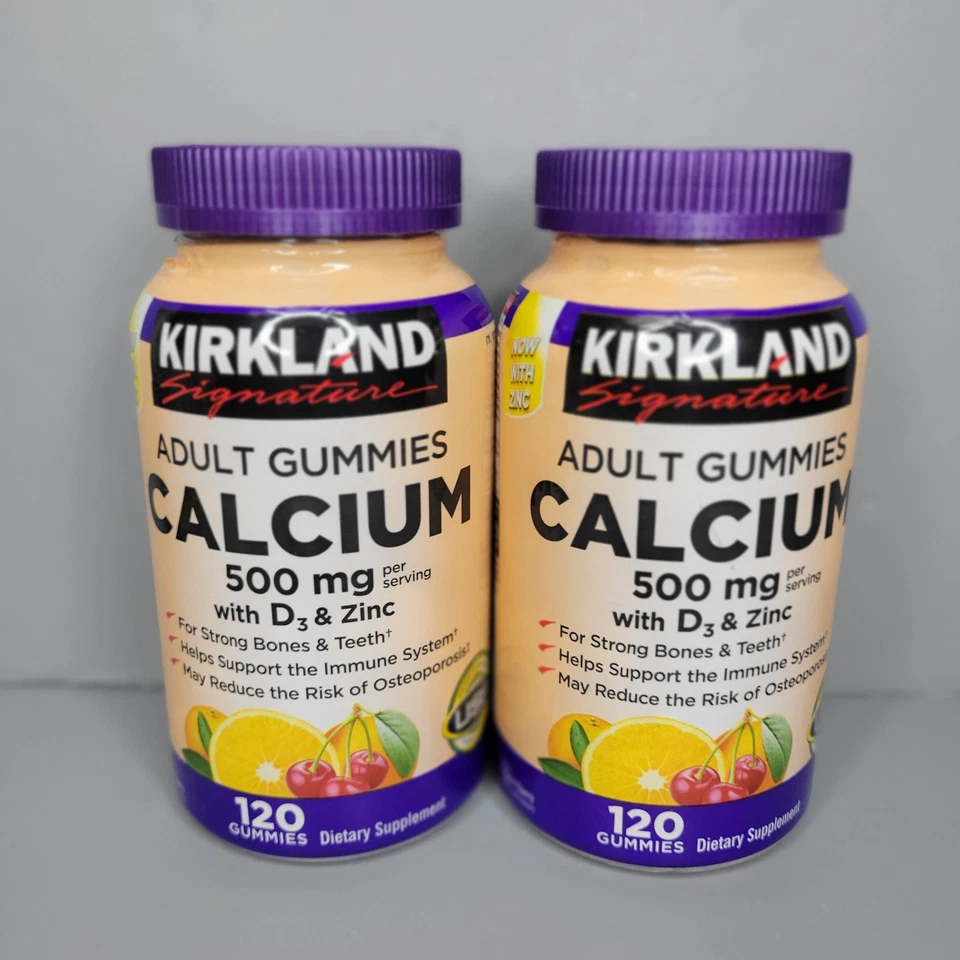 Kirkland Signature Calcio 500 mg con D3 y Zinc, 240 Gomitas Adultas-Exp 05/2026 Foto 1 de 1