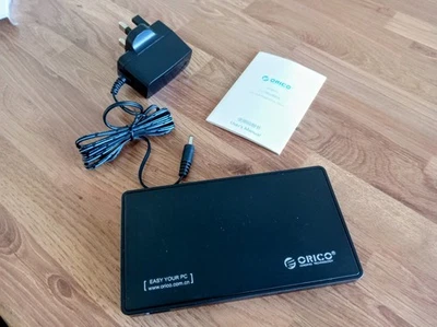 ORICO 2.5 Inch SATA Hard Drive Storage/USB3 Hub (3 Ports) with PSU + USB3 cable - Image 1 of 4