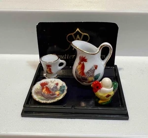 MINIATURE DOLLHOUSE 1:12 SCALE REUTTER ROOSTER BREAKFAST SETTING - 1.494/5 - Picture 1 of 2