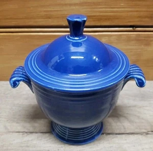 Rare FiestaWare Cobalt Blue Sugar Bowl And Lid Vintage Homer Laughlin Co. VG - Picture 1 of 16