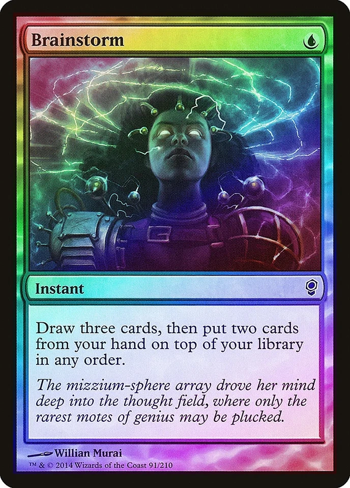 Brainstorm FOIL Conspiracy HEAVILY PLD Blue Common MAGIC GATHERING CARD ABUGames - Image 1 of 1