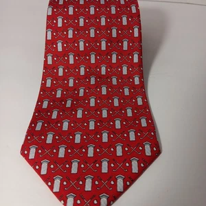 Vineyard Vines Custom Collection Country Club rot gemustert 100% Seide Herren  - Bild 1 von 6