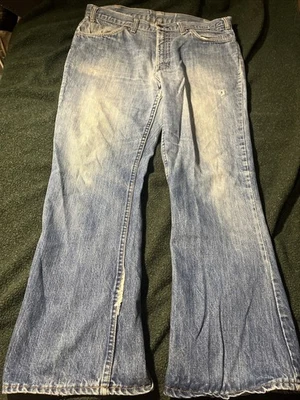 Vintage 70’s Levi's Big E Orange Tab 646 Bell Bottom Flare Jeans 36” - Image 1 of 4