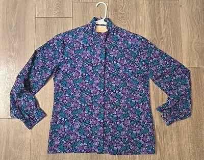 Vintage Pendleton Country Sophisticates Blouse Women’s M/L Puff Sleeve High Neck - Image 1 of 4