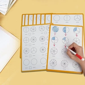 10 Sheets Interactive Fraction Dry Erase Sheets for Boys Girls Kids Children - Picture 1 of 7
