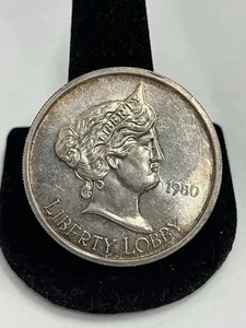 1980 1oz .999 Silber Liberty Lobby One Silver Eagle Medaille - Bild 1 von 2