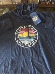 Damas Nuevo Con Etiquetas LIFE Is GOOD Sudadera con Capucha Ligera XL The Ocean Is Magic - Imagen 1 de 11