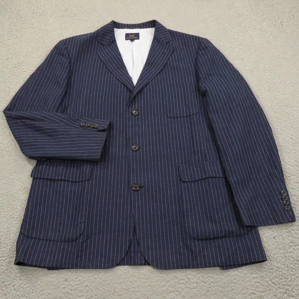 Blazer Brooks Brothers XXL Lino Algodón Rayas 1/2 Lona Abrigo Deportivo Chaqueta Foto 1 de 4