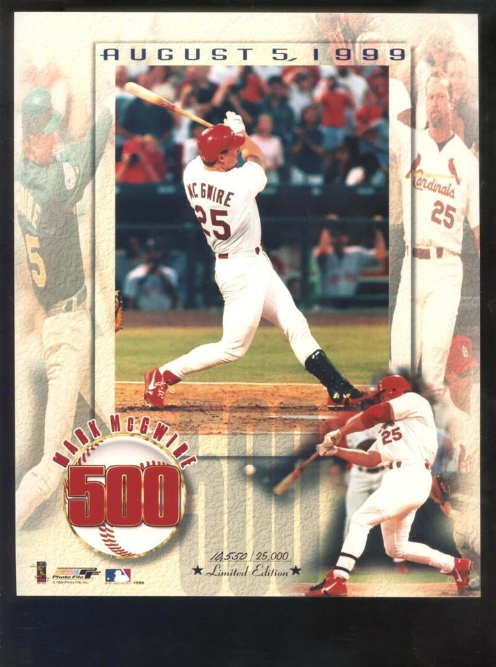 Póster fotográfico Mark McGwire 8x10 béisbol MLB 500 jonrón 1999 500 Foto 1 de 1