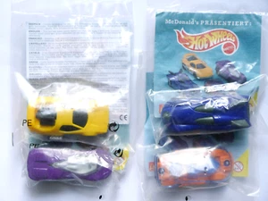 1994 Mattel Hotwheels Racer Fantasy Car McDonalds Happy Meal Lot 4x - Picture 1 of 5