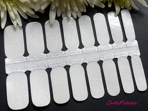 Calcomanía envolvente esmalte de uñas completo autoadhesiva NailArt blanca plata brillo transparente W12 - Imagen 1 de 4