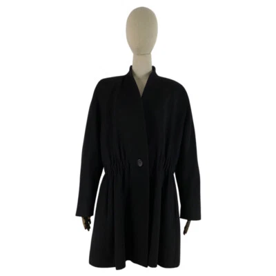 Abrigo de lana AKRIS Virgil para mujer negro talla US10 / FR42 Foto 1 de 4