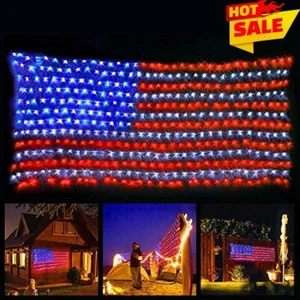 Waterproof American Flag Lights OutdoorDecorations,Independence Day NEW gift - Picture 1 of 9