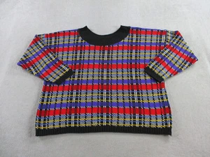 VINTAGE Jordache Sweater Womens 20 3X Multicolor Acrylic 80s Geometric Print - Picture 1 of 9