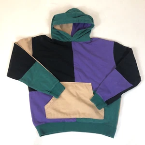 Urban Outfitters Colorblock Sweatshirt Hoodie Mens Size Small Pocket Multicolor - Picture 1 of 9