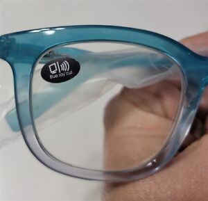 EyeKepper Teal & Clear 1.25 Thick Frame Anti Blue Light Reading Glasses 113457
