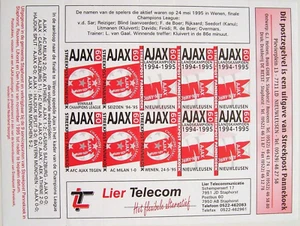 Local (City) Post 1995 - Sheet AJAX Football, Winner Champions League (2) - Picture 1 of 1