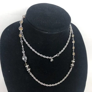 Ann Taylor Loft 34.5" Faceted Beads and Silver Tone Necklace - Picture 1 of 6