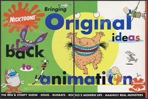 Nickelodeon NICKTOONS - Original 1995 Trade AD / ADVERT _ Doug _ Ren & Stimpy - Picture 1 of 3