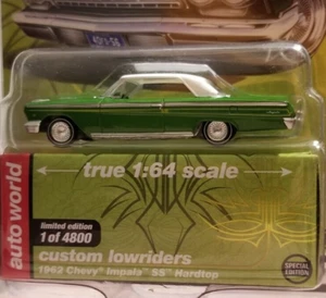 Auto World 1962 Chevy Impala SS 1962 techo rígido 1:64 diecast coche Lowriders personalizado MiJo - Imagen 1 de 6