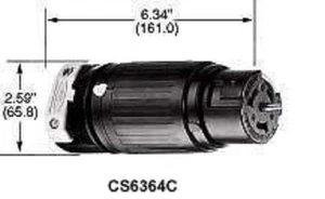 HUBBELL CS6364c 50A 125/250V FEMALE TWIST LOCK CONNECTOR - Picture 1 of 1