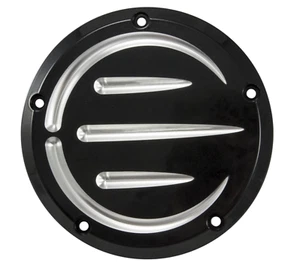 Black Contrast Cut Derby Cover for Harley - Bild 1 von 1