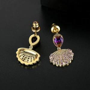 Damen Ohrringe Ohrstecker Ohrhänger Rhodiniert Multicolor Ohrschmuck Modeschmuck - Bild 1 von 6