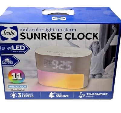 Sealy Sunrise Alarm Clock with 11 Multicolor Mood Lights and Temperature Reader - Image 1 of 4