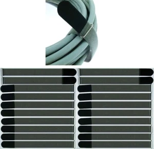 20x Klettband Kabelbinder FK 40 cm x 40mm schwarz Klettbänder Kabelklett mit Öse - Picture 1 of 9