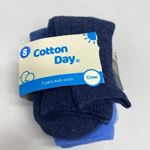 Knee High Socks Size 8 (Little Kids' Shoe Size 10-13) COTTON DAY 5-Pairs NWT - Picture 1 of 4