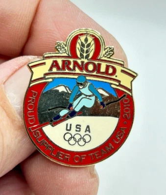 2010 Arnold Bread Team USA Skiing Winter Olympics Pin - Image 1 of 4