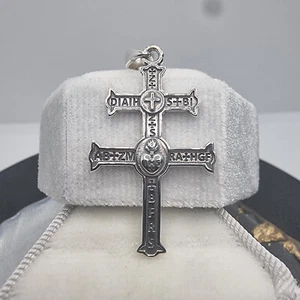Cross of Lorraine Pendant Protective Amulet Religious Charm Sterling Silver 925 - Picture 1 of 3