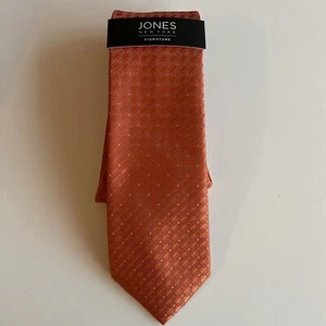 Jones New York signature Tie, new with tags, orange with blue and white Dot - Picture 1 of 4