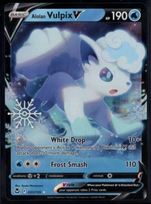 Alolan Vulpix V 033/195 Snowflake 2023 Holiday Calendar Opened Pokemon TCG NM - Image 1 of 2