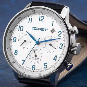 Poljot 31681 Journey Classique Russian Porte-Mines Chronographe Montre - Bild 1 von 6
