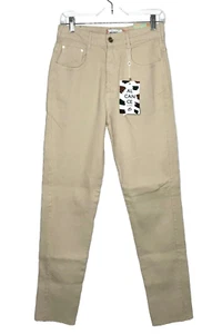 Alcance High Rise Corduroy Pants Women's 40 27x31 Sand Skinny Mom Jeans Raw Hem - Picture 1 of 13