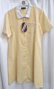 Girls YELLOW Gingham Check School Summer Uniform Dress size 38 age 15/16 - Picture 1 of 3