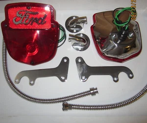 1953-60, Ford F-100 lights with chrome metal script, brackets, 2 RIGHT lights. - Picture 1 of 2