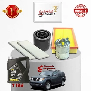 KIT TAGLIANDO FILTRI + OLIO PER NISSAN PATHFINDER 2.5 dCi 126KW DAL 2008 -> 2010 - Imagen 1 de 1