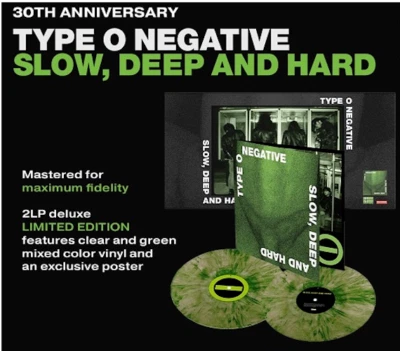 Type O Negative, Slow Deep And Hard 180G Green SPLATTER VINYL 2LP 30th Deluxe Ed - Image 1 of 2