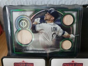 2020 Topps Tribute #TTR-BL Brandon Lowe /99 Triple Bat Relic Green Refractor SP