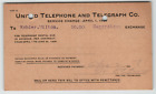 Carte postale 1908 Advertising United Telephone and Telegraph Service avis de frais