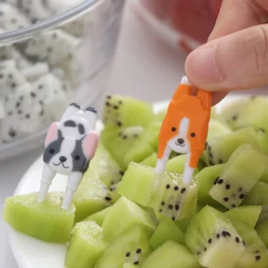 7Pcs/set Cute Mini Animal Cartoon Food Picks Children Snack Food Fruit Forks - Picture 1 of 12