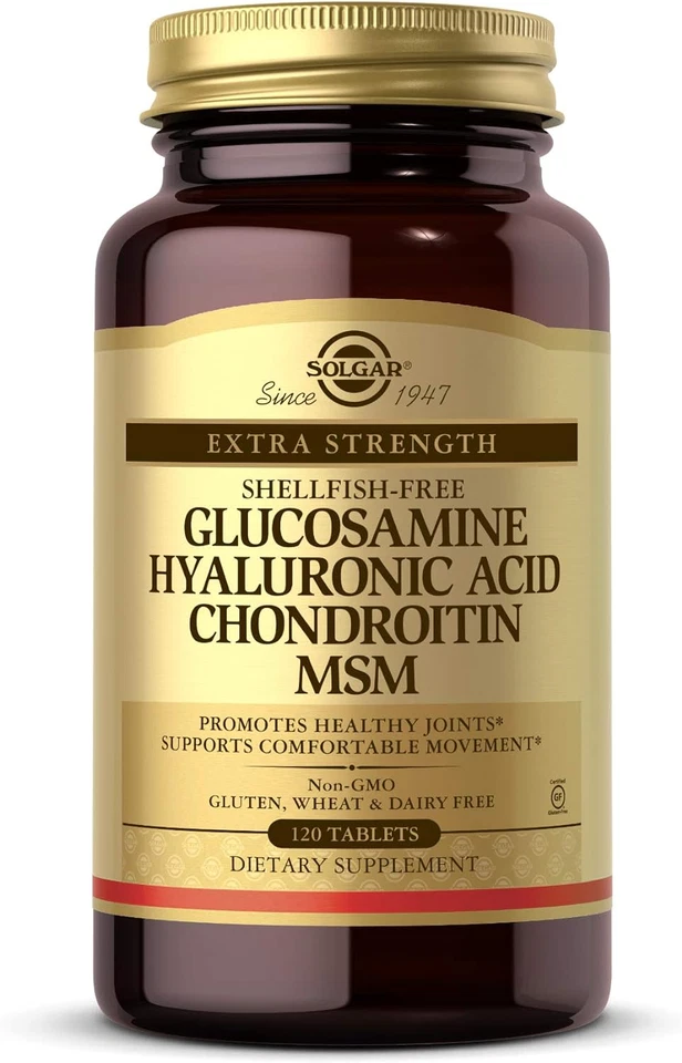 Solgar Glucosamine Hyaluronic Acid Chondroitin MSM 120 Tablets - Supports Healt