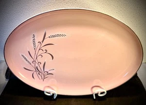 Vintage Taylor Smith Taylor Pink With Grey Wheat - Shape In Pebbleford Platter - Picture 1 of 2
