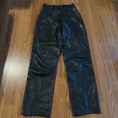 Michael Hoban North Beach Leather Women’s Black Leather Pants Vintage Size 5/6 - Image 1 of 4